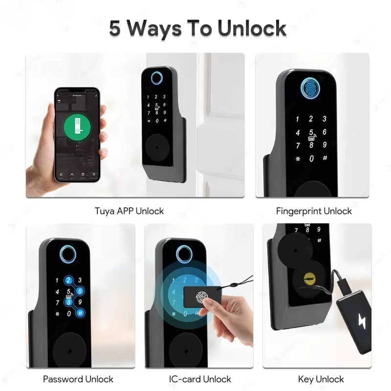 Waterproof Fingerprint Lock Tu - Glass Door Hinge ulasan dan harga