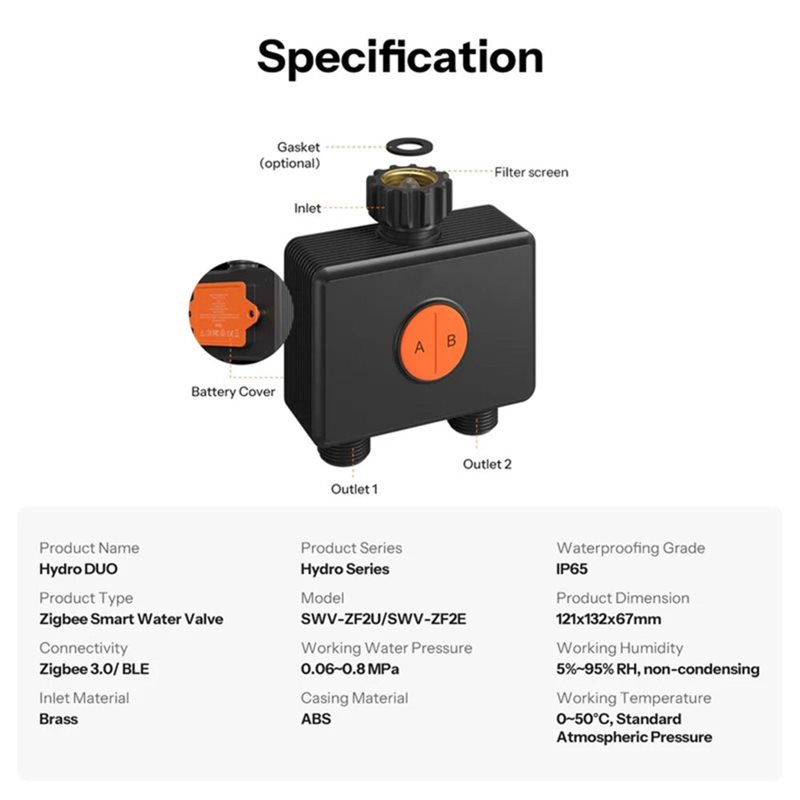 A59Z-IP65 Rated Zigbee 3.0 Hyd - Timer Dual Outlet ulasan dan harga