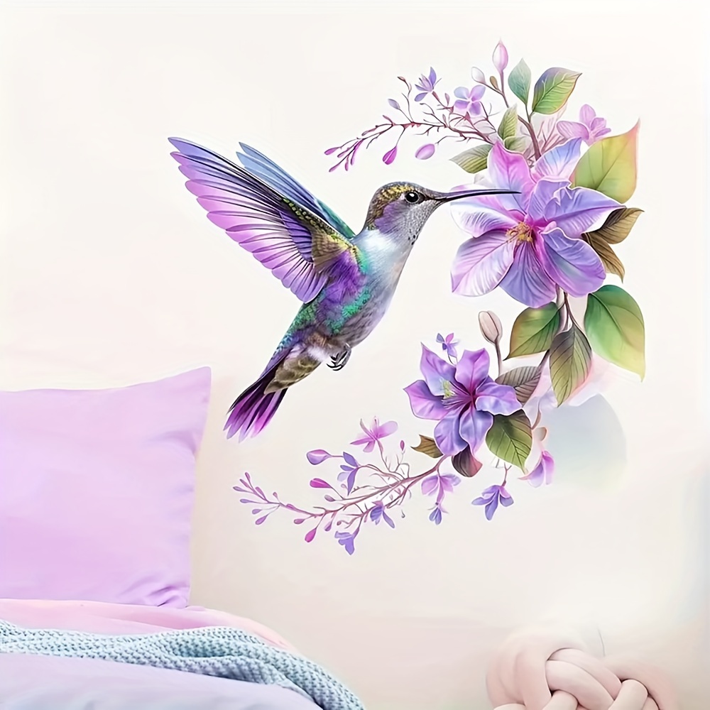 1 Purple Flower and Hummingbir - Pvc Panel Background ulasan dan harga