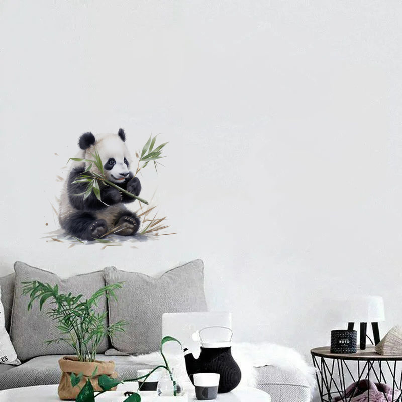 C76# Watercolor Panda Wall Sti - Pvc Panel Background ulasan dan harga