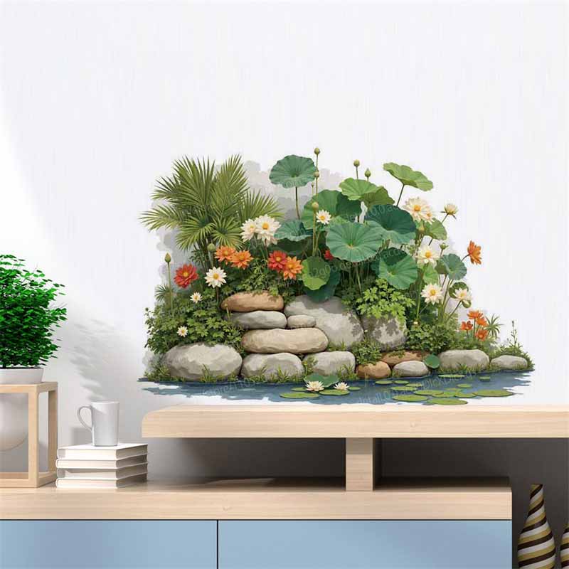 Tropical Plant Flower Tree Wal - Pvc Panel Background ulasan dan harga